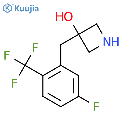 3-{5-fluoro-2-(trifluoromethyl)phenylmethyl}azetidin-3-ol structure