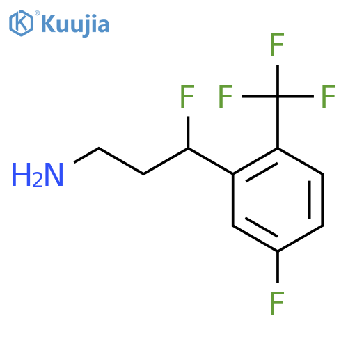 3-fluoro-3-5-fluoro-2-(trifluoromethyl)phenylpropan-1-amine structure