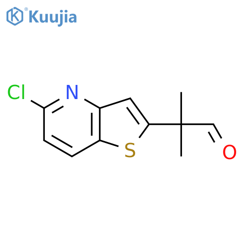 2-{5-chlorothieno3,2-bpyridin-2-yl}-2-methylpropanal structure