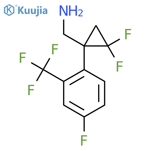 {2,2-difluoro-1-4-fluoro-2-(trifluoromethyl)phenylcyclopropyl}methanamine structure