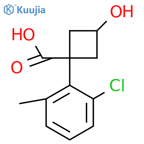 1-(2-chloro-6-methylphenyl)-3-hydroxycyclobutane-1-carboxylic acid structure