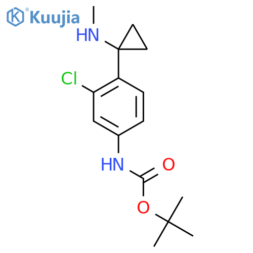 tert-butyl N-{3-chloro-4-1-(methylamino)cyclopropylphenyl}carbamate structure