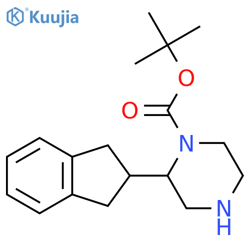 tert-butyl 2-(2,3-dihydro-1H-inden-2-yl)piperazine-1-carboxylate structure