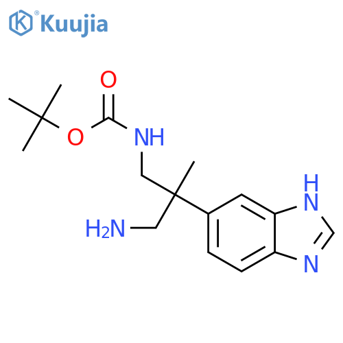 tert-butyl N-3-amino-2-(1H-1,3-benzodiazol-5-yl)-2-methylpropylcarbamate structure