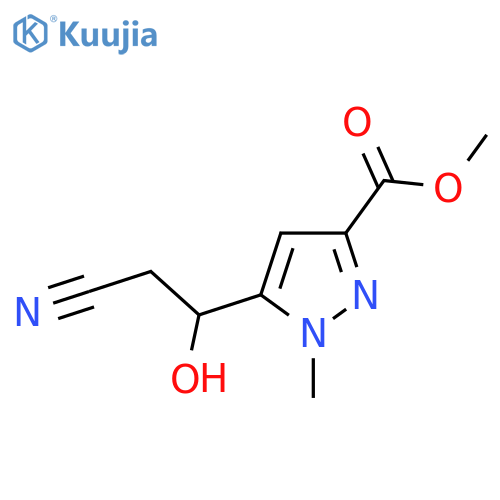 methyl 5-(2-cyano-1-hydroxyethyl)-1-methyl-1H-pyrazole-3-carboxylate structure