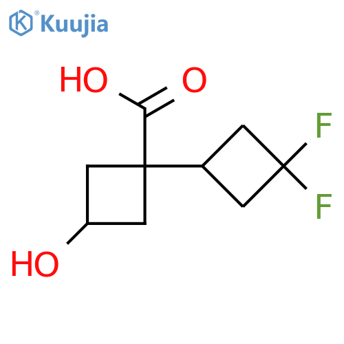 1-(3,3-difluorocyclobutyl)-3-hydroxycyclobutane-1-carboxylic acid structure