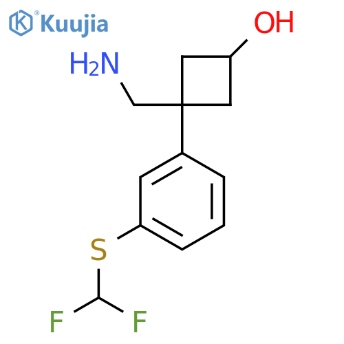 3-(aminomethyl)-3-{3-(difluoromethyl)sulfanylphenyl}cyclobutan-1-ol structure
