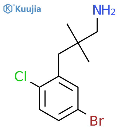 3-(5-bromo-2-chlorophenyl)-2,2-dimethylpropan-1-amine structure