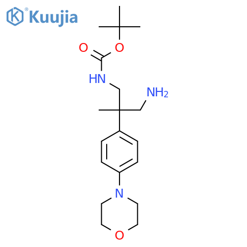 tert-butyl N-{3-amino-2-methyl-2-4-(morpholin-4-yl)phenylpropyl}carbamate structure
