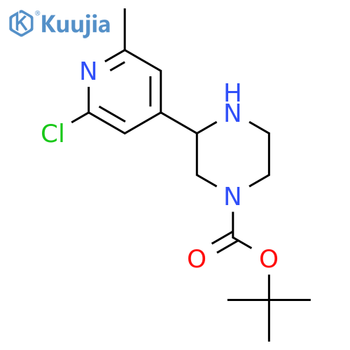 tert-butyl 3-(2-chloro-6-methylpyridin-4-yl)piperazine-1-carboxylate structure