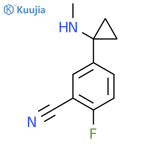 2-fluoro-5-1-(methylamino)cyclopropylbenzonitrile structure