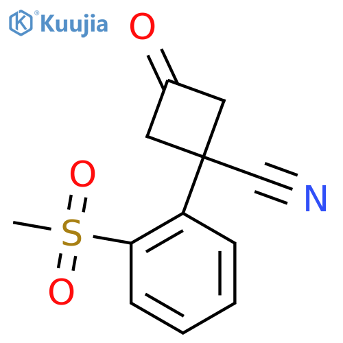 1-(2-methanesulfonylphenyl)-3-oxocyclobutane-1-carbonitrile structure