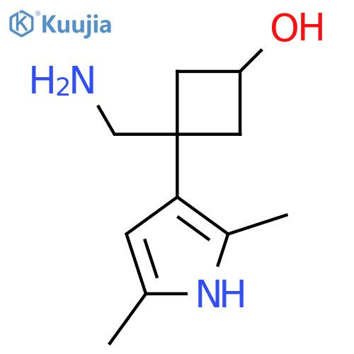 3-(aminomethyl)-3-(2,5-dimethyl-1H-pyrrol-3-yl)cyclobutan-1-ol structure