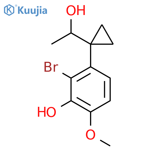 2-bromo-3-1-(1-hydroxyethyl)cyclopropyl-6-methoxyphenol structure