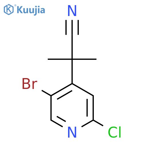2-(5-bromo-2-chloropyridin-4-yl)-2-methylpropanenitrile structure