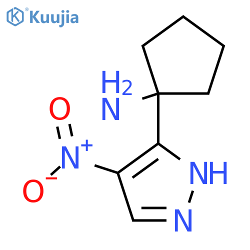 1-(4-nitro-1H-pyrazol-3-yl)cyclopentan-1-amine structure