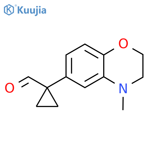 1-(4-methyl-3,4-dihydro-2H-1,4-benzoxazin-6-yl)cyclopropane-1-carbaldehyde structure