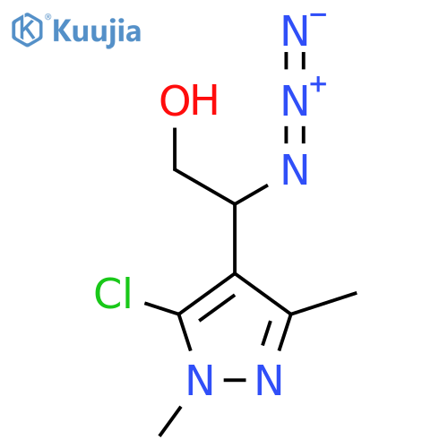 2-azido-2-(5-chloro-1,3-dimethyl-1H-pyrazol-4-yl)ethan-1-ol structure