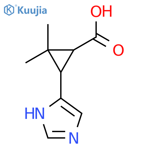 3-(1H-imidazol-5-yl)-2,2-dimethylcyclopropane-1-carboxylic acid structure
