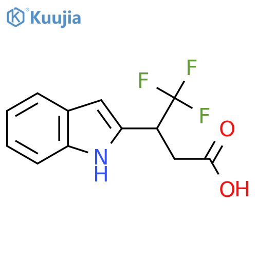 4,4,4-trifluoro-3-(1H-indol-2-yl)butanoic acid structure