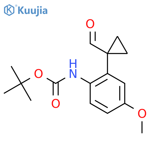 tert-butyl N-2-(1-formylcyclopropyl)-4-methoxyphenylcarbamate structure