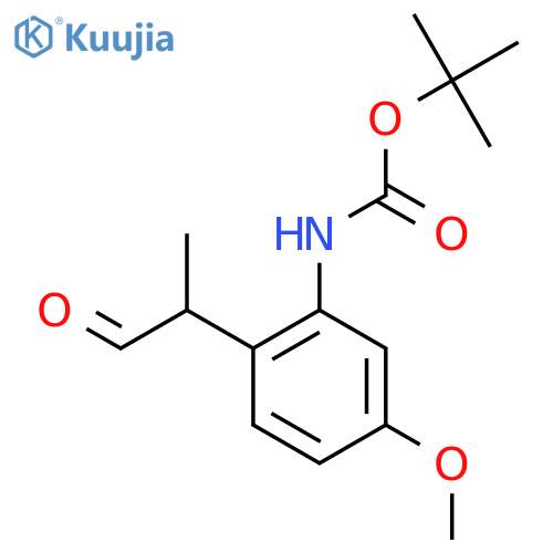tert-butyl N-5-methoxy-2-(1-oxopropan-2-yl)phenylcarbamate structure