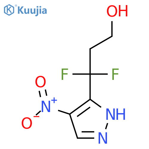 3,3-difluoro-3-(4-nitro-1H-pyrazol-3-yl)propan-1-ol structure