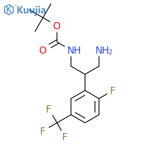 tert-butyl N-{3-amino-2-2-fluoro-5-(trifluoromethyl)phenylpropyl}carbamate structure