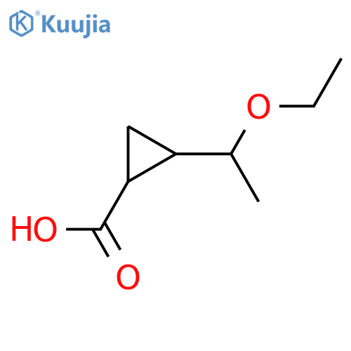 2-(1-ethoxyethyl)cyclopropane-1-carboxylic acid structure