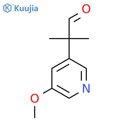 2-(5-methoxypyridin-3-yl)-2-methylpropanal structure