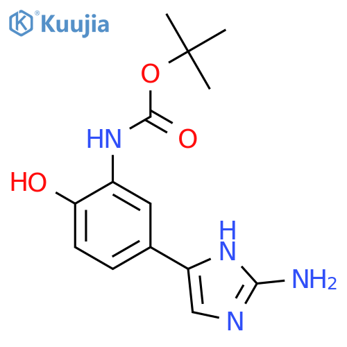 tert-butyl N-5-(2-amino-1H-imidazol-5-yl)-2-hydroxyphenylcarbamate structure