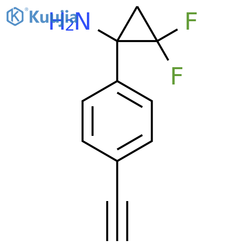1-(4-ethynylphenyl)-2,2-difluorocyclopropan-1-amine structure