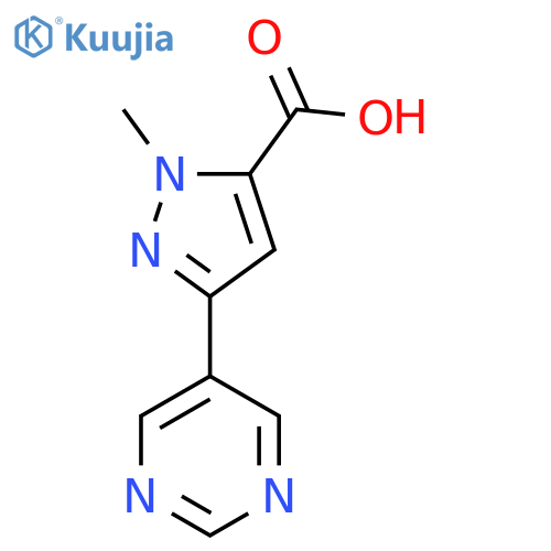 1-methyl-3-(pyrimidin-5-yl)-1H-pyrazole-5-carboxylic acid structure