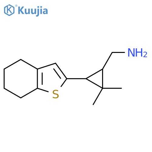 2,2-dimethyl-3-(4,5,6,7-tetrahydro-1-benzothiophen-2-yl)cyclopropylmethanamine structure