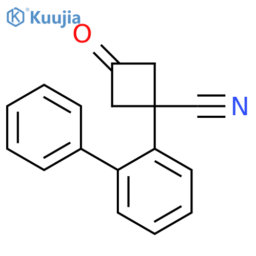 3-oxo-1-(2-phenylphenyl)cyclobutane-1-carbonitrile structure