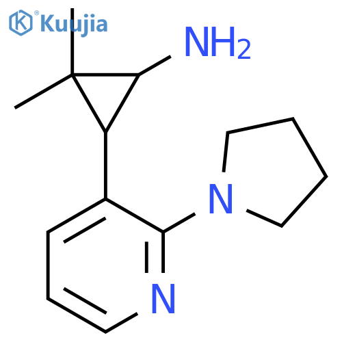 2,2-dimethyl-3-2-(pyrrolidin-1-yl)pyridin-3-ylcyclopropan-1-amine structure