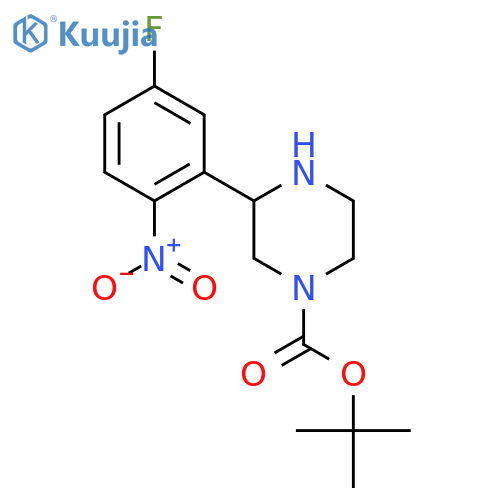 tert-butyl 3-(5-fluoro-2-nitrophenyl)piperazine-1-carboxylate structure