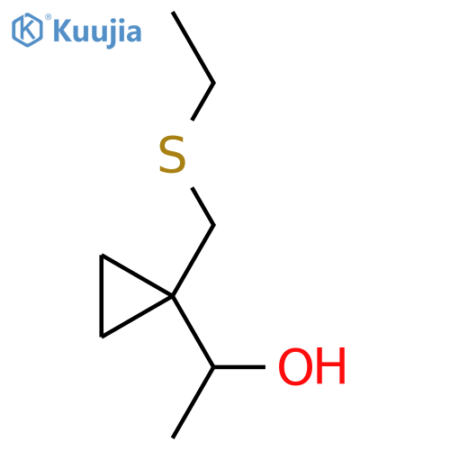 1-{1-(ethylsulfanyl)methylcyclopropyl}ethan-1-ol structure