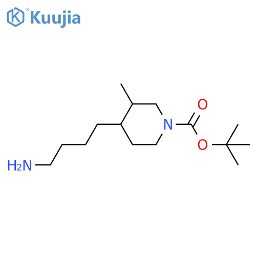 tert-butyl 4-(4-aminobutyl)-3-methylpiperidine-1-carboxylate structure