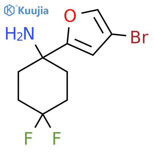 1-(4-bromofuran-2-yl)-4,4-difluorocyclohexan-1-amine structure
