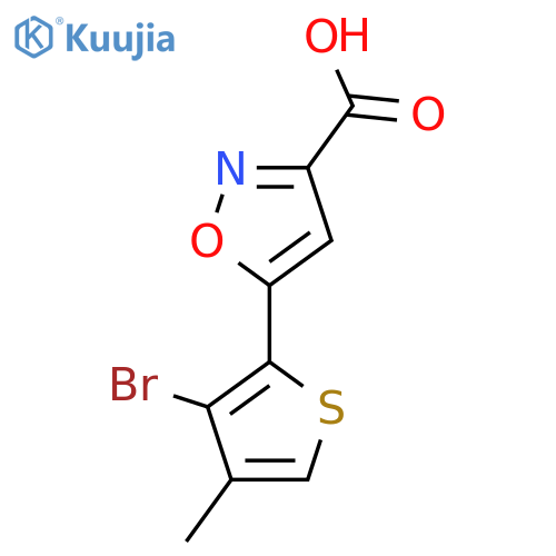 5-(3-bromo-4-methylthiophen-2-yl)-1,2-oxazole-3-carboxylic acid structure