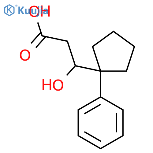 3-hydroxy-3-(1-phenylcyclopentyl)propanoic acid structure