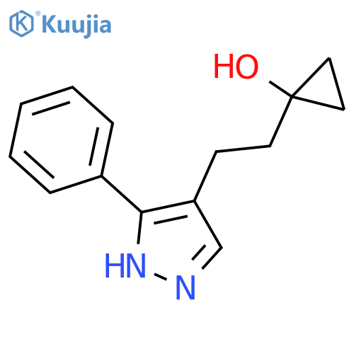 1-2-(3-phenyl-1H-pyrazol-4-yl)ethylcyclopropan-1-ol structure