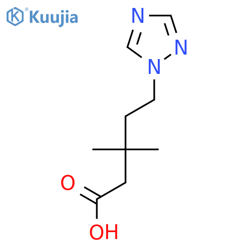3,3-dimethyl-5-(1H-1,2,4-triazol-1-yl)pentanoic acid structure