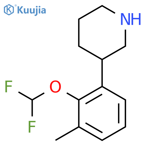 3-2-(difluoromethoxy)-3-methylphenylpiperidine structure