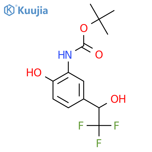 tert-butyl N-2-hydroxy-5-(2,2,2-trifluoro-1-hydroxyethyl)phenylcarbamate structure