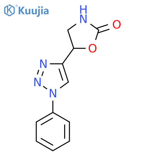 5-(1-phenyl-1H-1,2,3-triazol-4-yl)-1,3-oxazolidin-2-one structure
