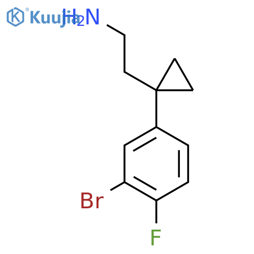 2-1-(3-bromo-4-fluorophenyl)cyclopropylethan-1-amine structure