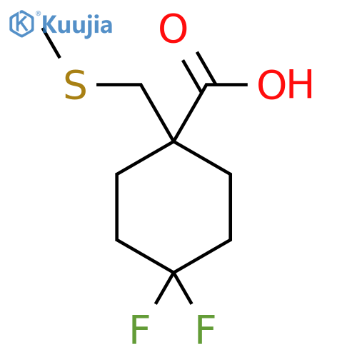 4,4-difluoro-1-(methylsulfanyl)methylcyclohexane-1-carboxylic acid structure