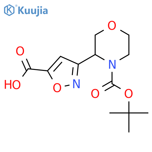 3-{4-(tert-butoxy)carbonylmorpholin-3-yl}-1,2-oxazole-5-carboxylic acid structure